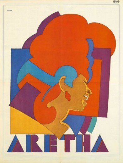 Milton Glaser : Les Affiches de Concerts - Aretha Franklin - biographie proposée par Ekmoci - Vosges
